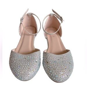 Link bling rhinestone shoes for girl Sz 3 adjustable strap summer wedding party